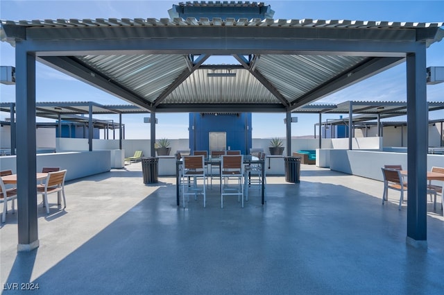 view of patio / terrace featuring a gazebo