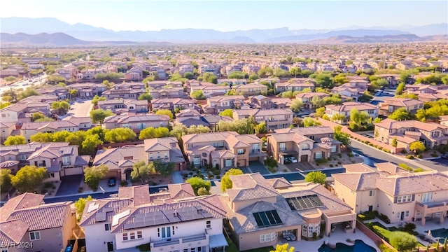 bird's eye view featuring a mountain view