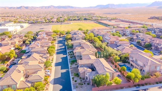 aerial view with a mountain view