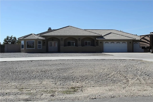 view of front of house with a garage