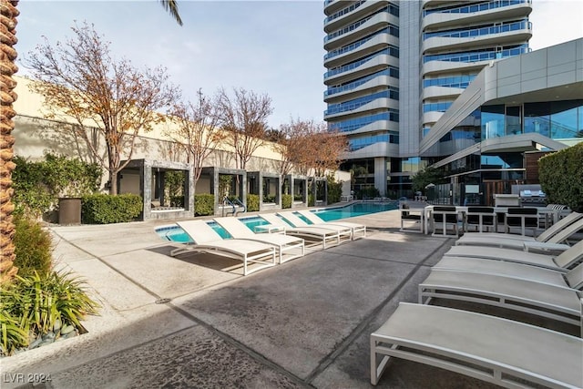 view of pool with a patio