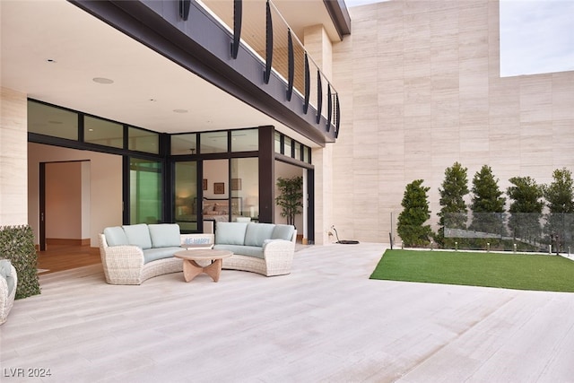 view of patio / terrace featuring an outdoor living space