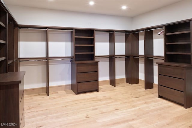 walk in closet featuring light hardwood / wood-style floors