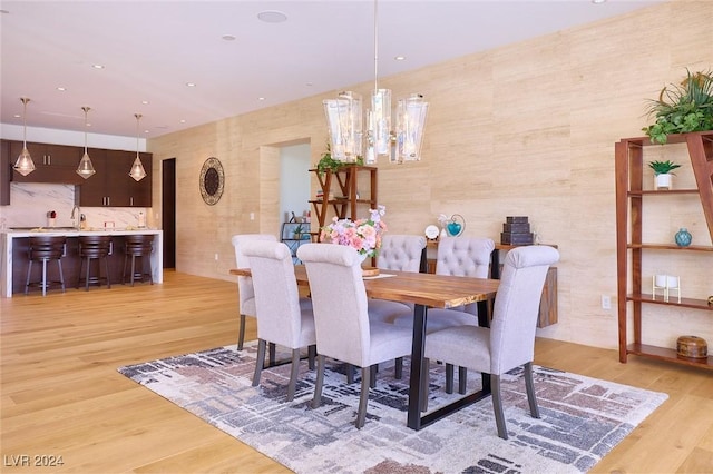 4915 Summit Overlook Dr, Las Vegas, NV 89135 - dining area featuring a chandelier, light wood finished floors, and recessed lighting