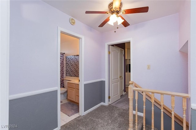 4020 Shadow Wood Ave, Las Vegas, NV 89121 - hall featuring an upstairs landing and light carpet
