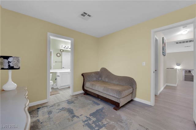 living area featuring light hardwood / wood-style flooring