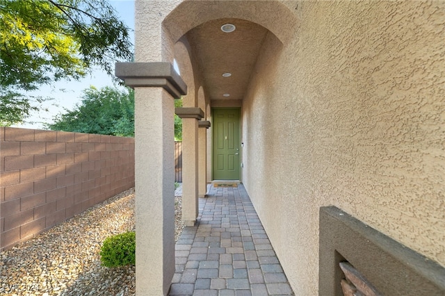 view of doorway to property