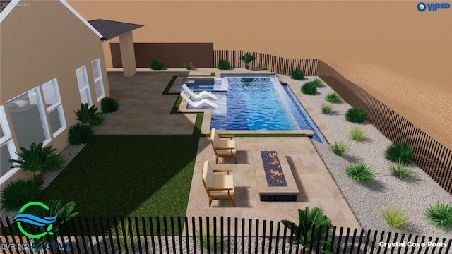 view of pool featuring a patio