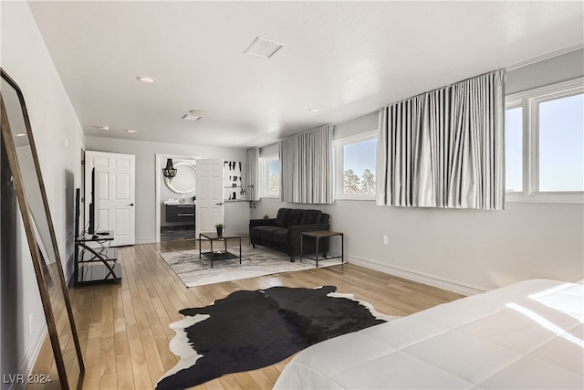 bedroom featuring hardwood / wood-style floors