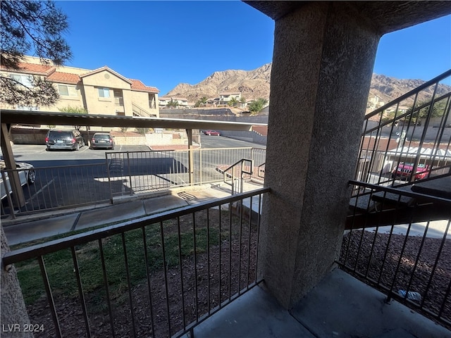 balcony with a mountain view