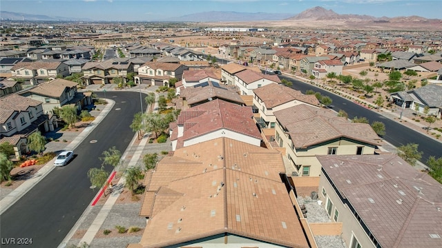 drone / aerial view with a mountain view