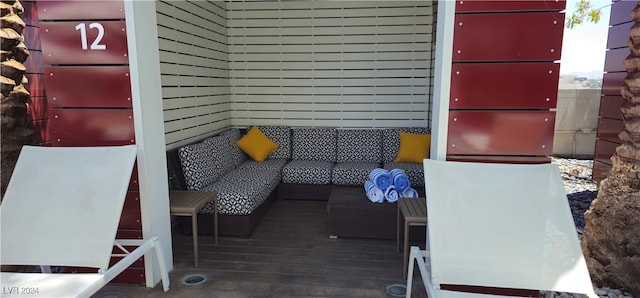 view of patio featuring a wooden deck