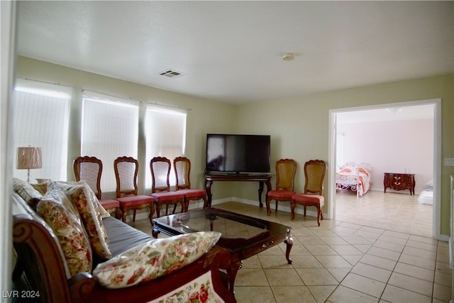 view of tiled living room