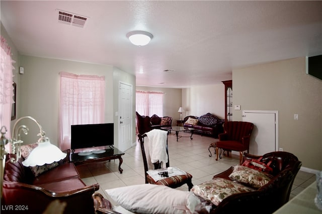 view of tiled living room