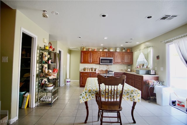 view of tiled dining space