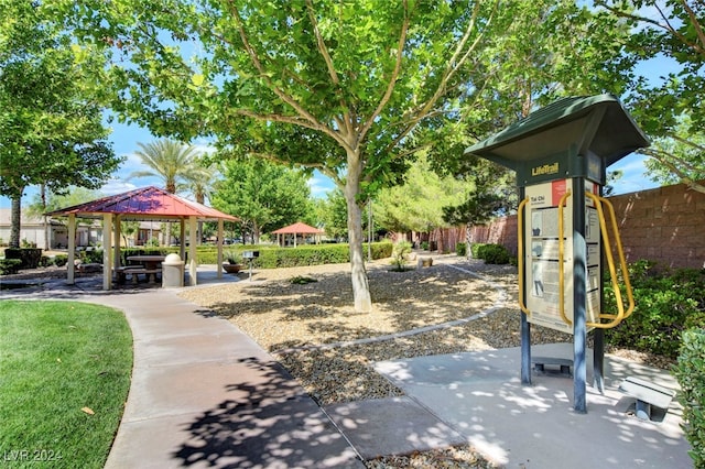 exterior space featuring a gazebo