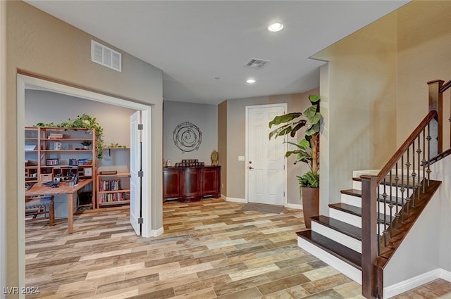 foyer featuring light hardwood / wood-style floors