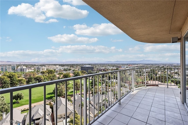 balcony with a mountain view