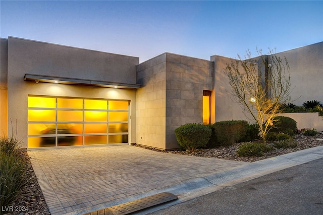 view of front of house with a garage