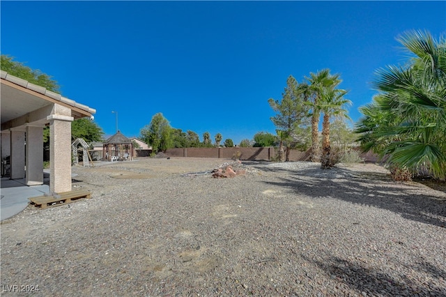 view of yard with a gazebo