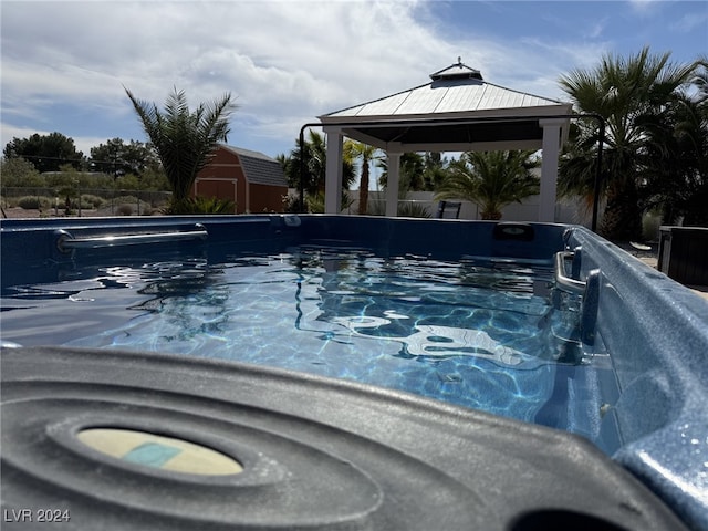 view of pool featuring a gazebo