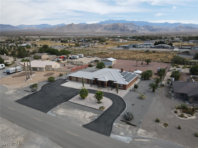 drone / aerial view with a mountain view