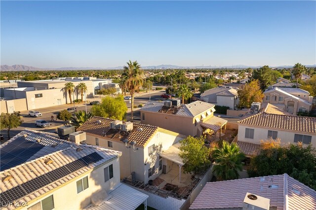 bird's eye view with a mountain view