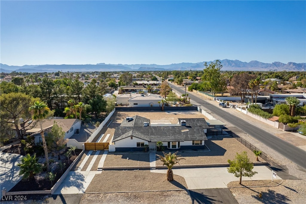 aerial view with a mountain view