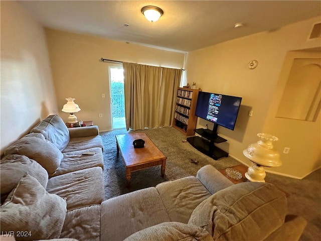 living room with carpet