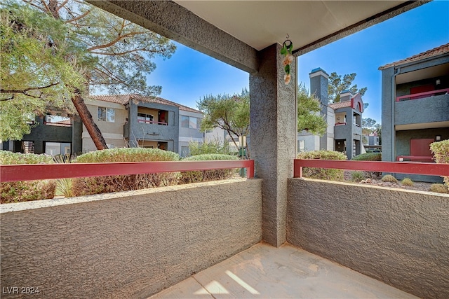 balcony with a residential view