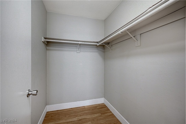 spacious closet with wood finished floors