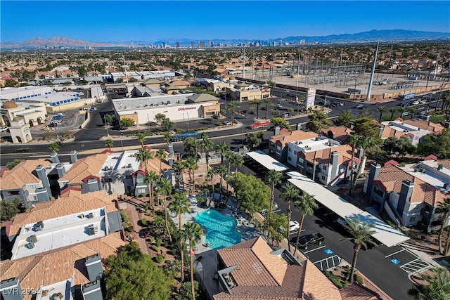 aerial view featuring a mountain view