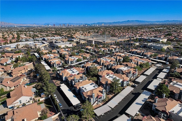 aerial view with a residential view and a mountain view