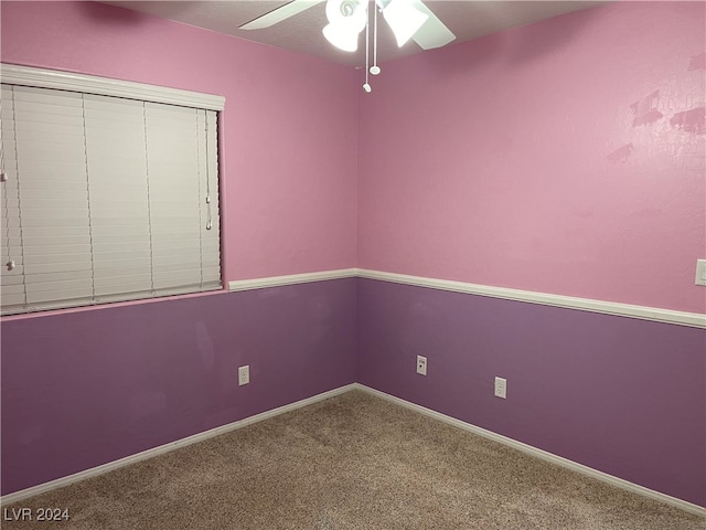 unfurnished bedroom with carpet floors, a closet, and ceiling fan