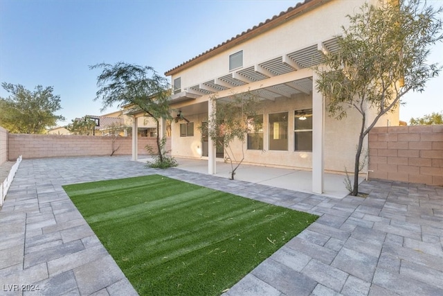 view of yard with a patio area