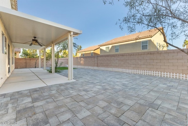 view of patio / terrace with ceiling fan