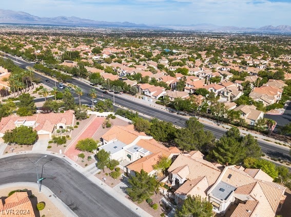 aerial view with a mountain view