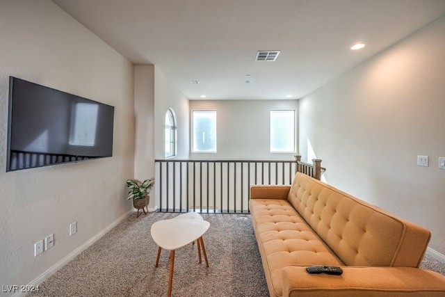 living room with carpet