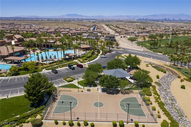 aerial view featuring a mountain view