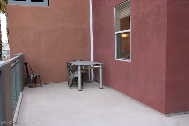 balcony featuring a patio area