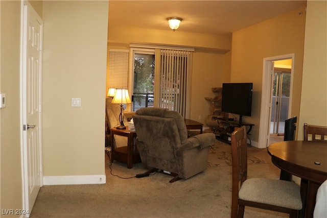 living room featuring carpet floors