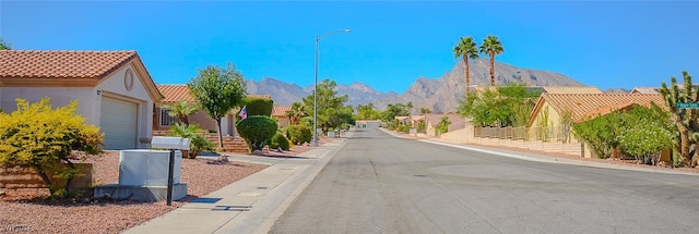 view of road featuring a mountain view