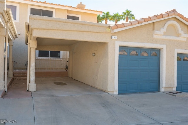 view of garage