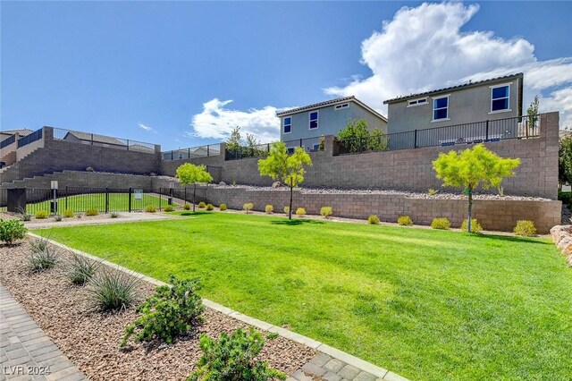 view of yard with fence