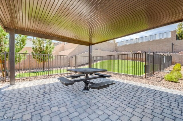 view of patio / terrace featuring fence private yard