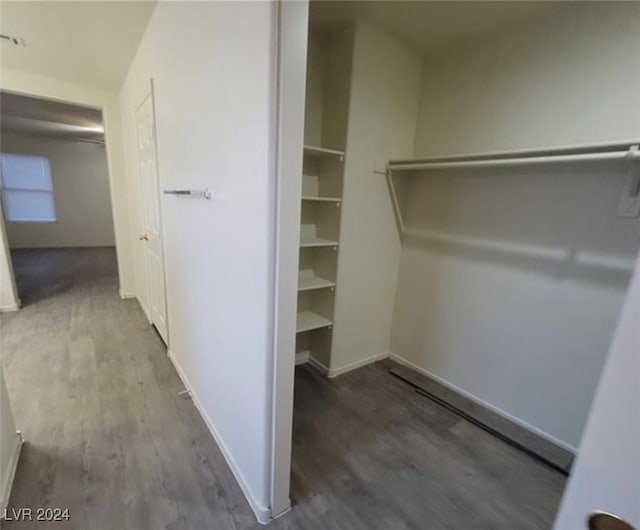 spacious closet featuring hardwood / wood-style floors