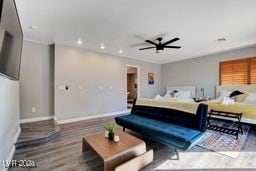 bedroom featuring hardwood / wood-style flooring