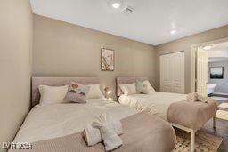 bedroom featuring a closet