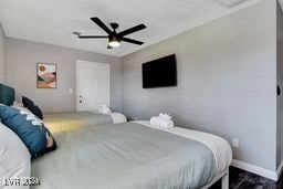 bedroom featuring ceiling fan