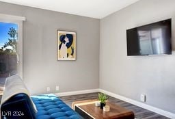 living room featuring wood-type flooring